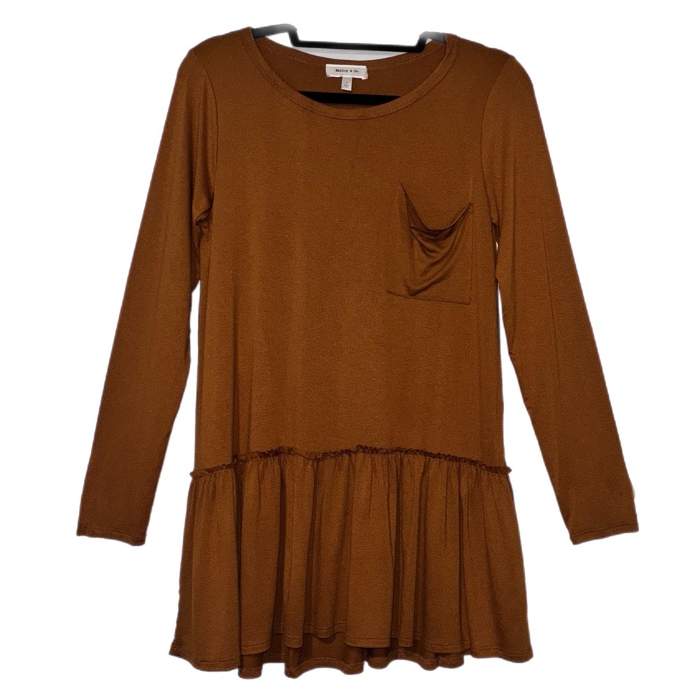 Brown Long Sleeve Tunic Top NWOT